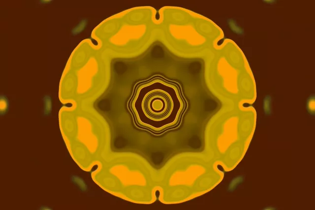 Tunnel Néon Orange Mandala Économiseur d'écran 3:2 Surface 60fps VJLoops