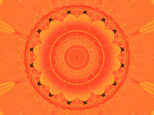 Oranžový neonový tunel mandala šetrič obrazovky 4:3 Classic 60fps VJ Loop PC