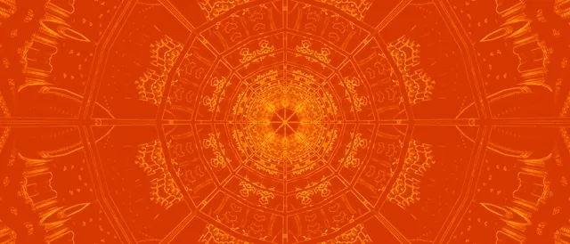 Neon Tunnel Orange Mandala Vortex Vj Loop 21:9 Ultrawide 60fps Screensaver