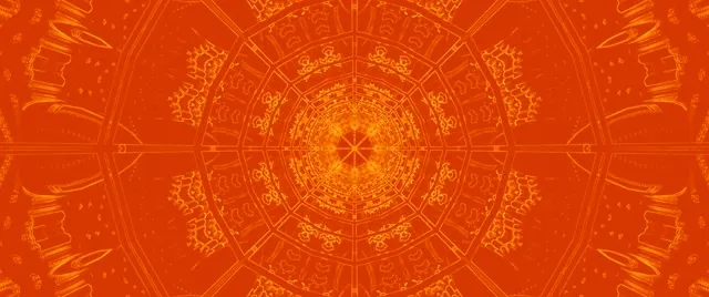 کالیدوسکوپ فراکتال نارنجی تونل نئون VJ Loop 2.39:1 سینماسکوپ 60fps محافظ صفحه