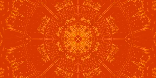 Neon Tunnel Oransje Mandala Virvel Vj Loop 2:1 Univisium 60fps Skjermsparer