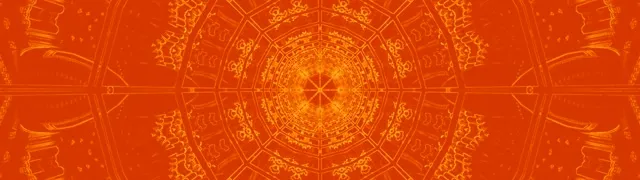 VJ loop Neon Tunnel Orange Mandala Kaleidoscope 32:9 Ultrawide 60fps Screensaver