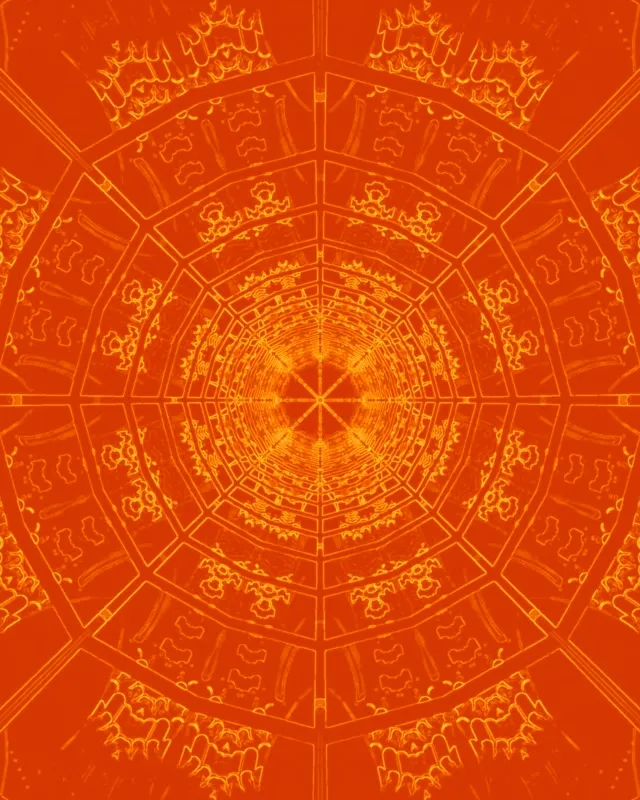 VJLoops Tunel Neon Portocaliu Mandala Caleidoscop 4:5 Instagram 60fps Screensaver