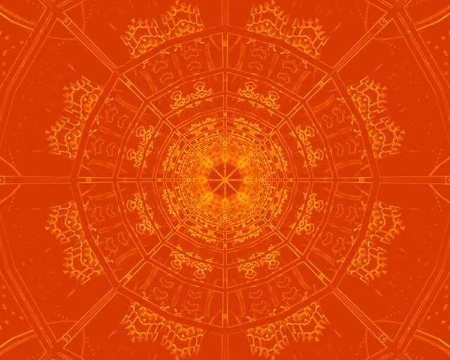 Neon Tunel Narandžasta Mandala Vrtlog VJ Loop 5:4 industrijski 60fps Čuvar Ekrana