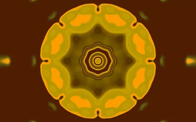 Pomarańczowy Neonowy Tunel Mandala Wygaszacz Ekranu 60fps 16:10 MacBook VJ Loop