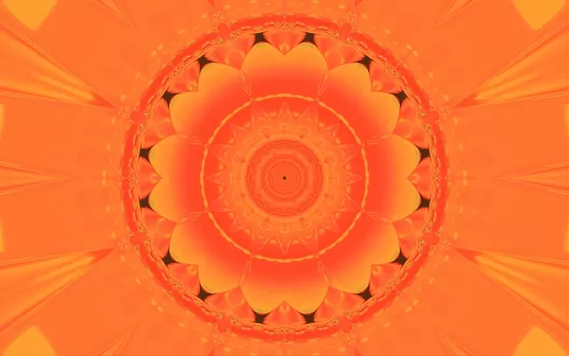 Orange Neon Tunnel Mandala Screensaver 60fps 16:10 MacBook VJ Loop
