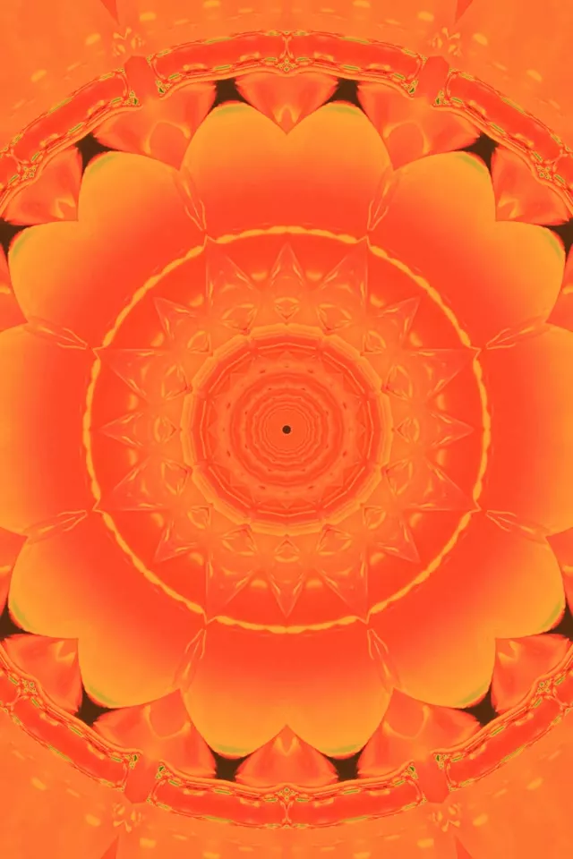 Orange Neon Tunnel Mandala screensaver 60fps 2:3 photo portrait Vj loop