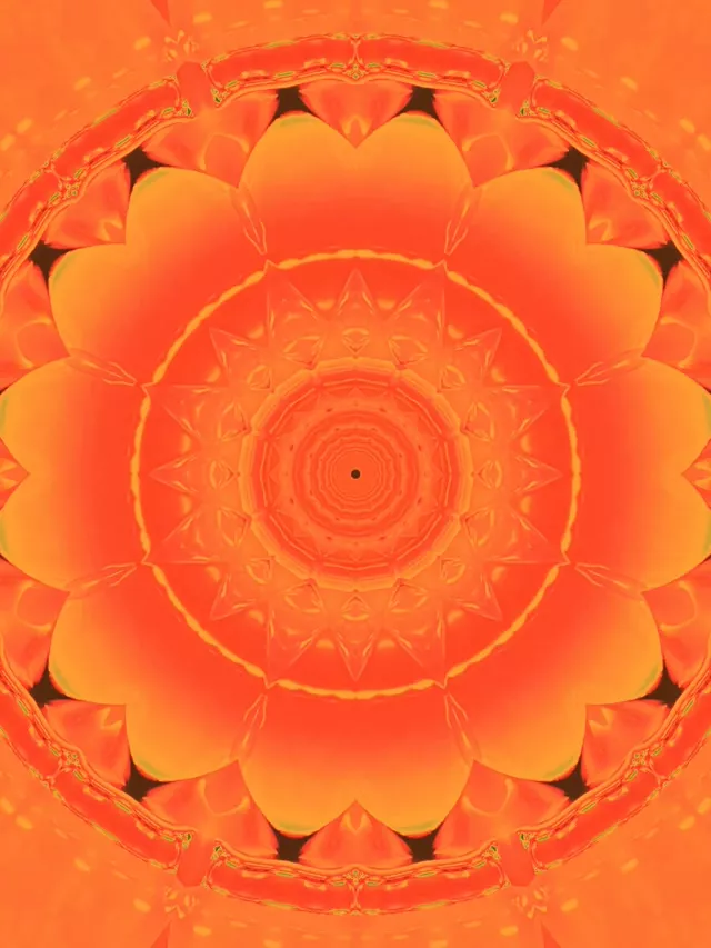 Oranža Neona Tuneļa Mandala Ekrānsaudzētājs 60fps 3:4 iPad Portrait VJ Loop