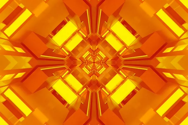 Неоновый туннель оранжевый калейдоскоп VJ петля 3:2 Surface 60fps заставка