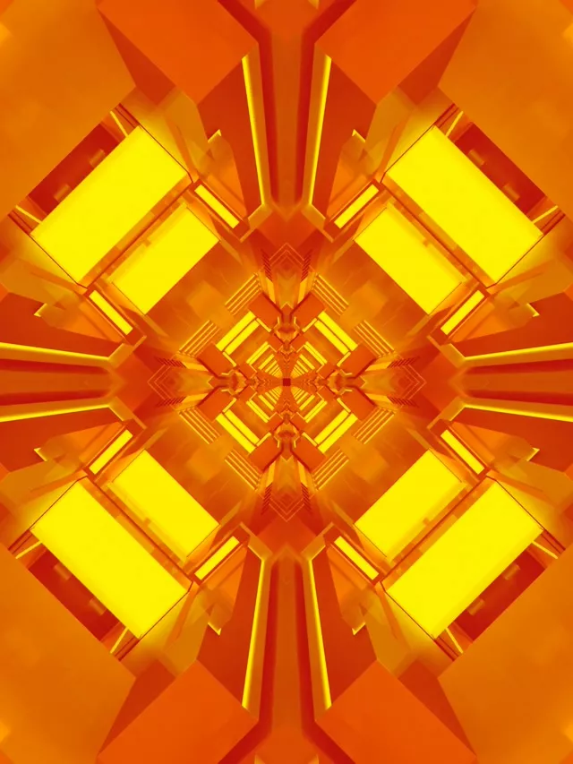 Neon Tunel Zlatni Dijamant Kaleidoskop VJ Loop 3:4 iPad Portrait 60fps Screensaver