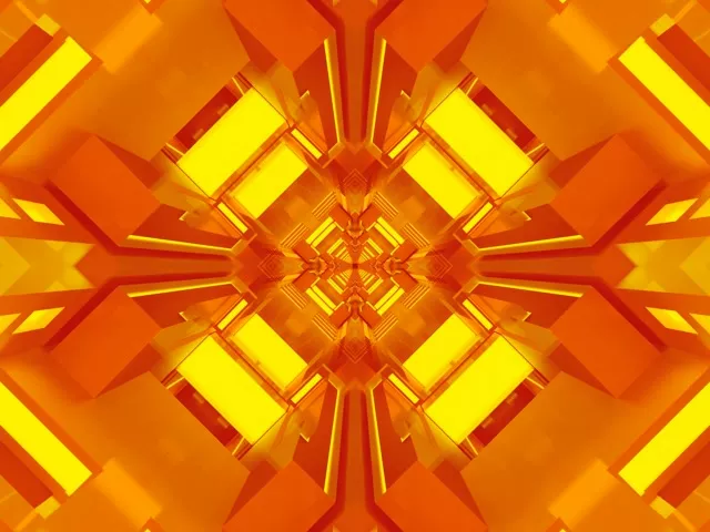 Neon Tünel Turuncu Elmas Kaleidoskop VJ Loop 4:3 Klasik 60fps Ekran Koruyucu