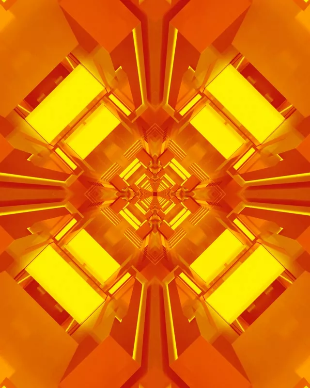 Tunel Neon Diamant Portocaliu Caleidoscop Vj Loop 4:5 Instagram 60fps Screensaver