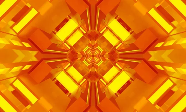 VJ حلقة نفق النيون ذهبي ماسة كاليدوسكوب 5:3 عريض 60fps حافظة الشاشة