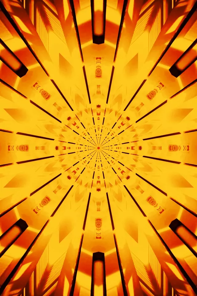 Neon Tunnel Gyllen Radial Utbrudd 2:3 Foto Portrett 60fps Skjermsparer VJLoops