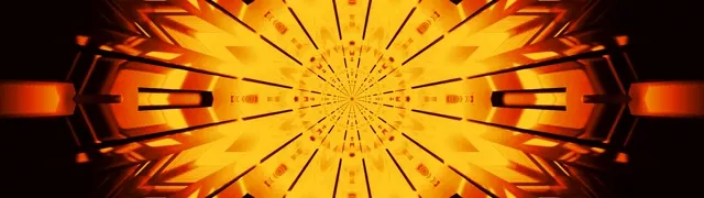 تونل نئون انفجار کالیدوسکوپ طلایی VJ Loop 60fps 32:9 Super Ultrawide محافظ صفحه