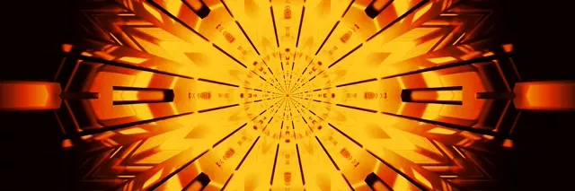 Neon Tunnel Golden Star Burst VJ Loop 3:1 Triple Wide 60fps Screensaver