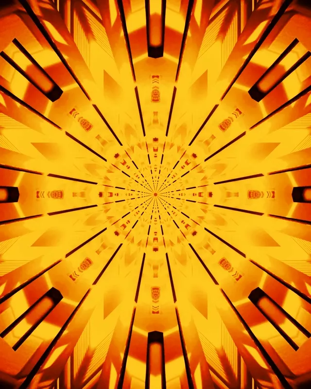 VJLoops Neon Tunel Zlatni Radijalni Prasak 4:5 Instagram 60fps Čuvar Ekrana