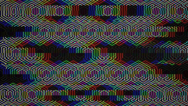 Patterns of color and lines create a unique visual display