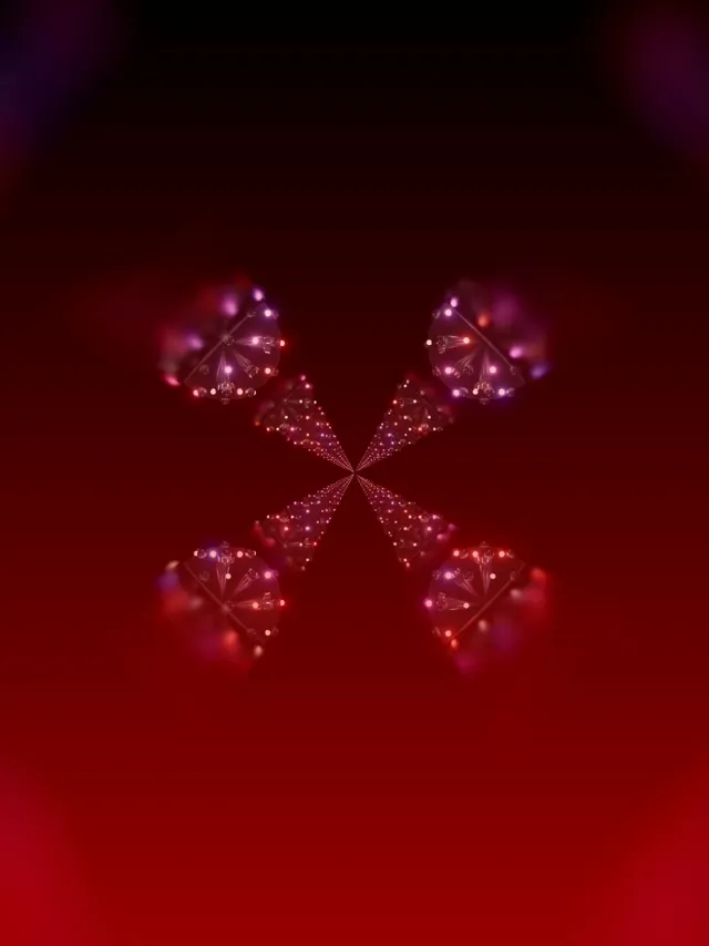 Túnel de Neó Calidoscopi Fractal Vermell VJLoops 3:4 iPad Portrait 60fps Estalvi de Pantalla