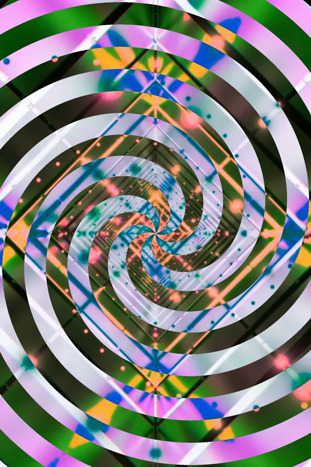 Neon Tunel Spirala Vrtinec 2:3 Foto Portret 60fps Ohranjevalnik zaslona VJ Loop