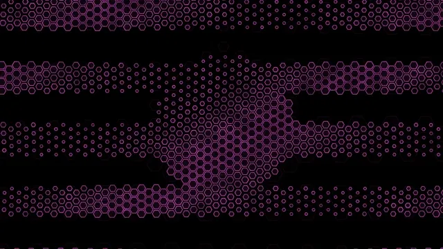 Pink Hexagon Network Animation on Black Background