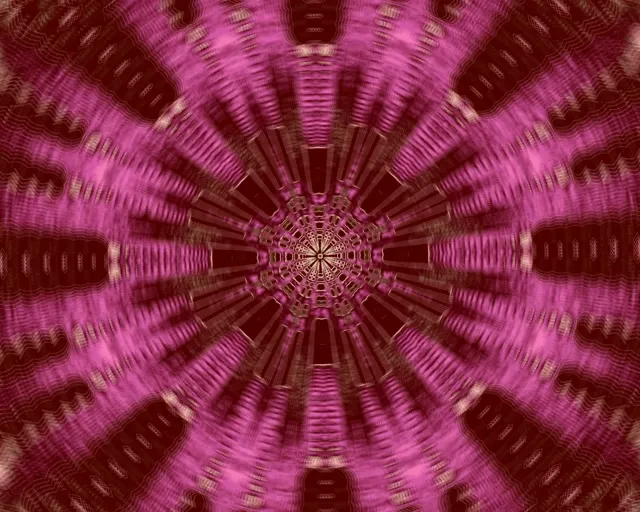 Neonový tunel růžový kaleidoskop výbuch VJ Loop 5:4 Industrial 60fps šetřič obrazovky