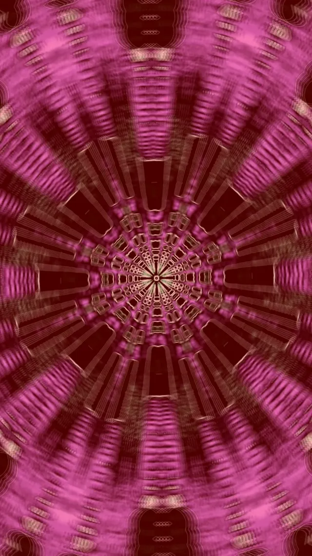 Neon Tunnel Pink Kaleidoscope Burst VJ Loop 9:16 Reels 60fps Screensaver