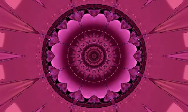 ピンク マンダラ ネオントンネル スクリーンセーバー 5:3 ワイド 60fps VJ Loop