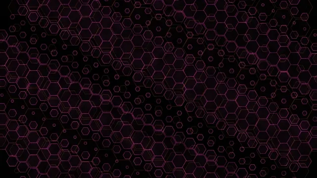 Pink Neon Hexagon Pattern - Abstract Tech Background