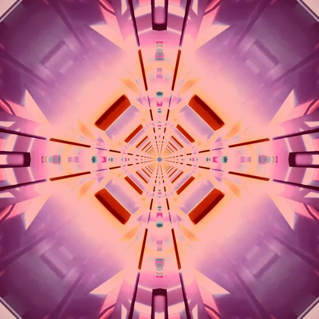 Neon Tunel Kaleidoskopio Mandala VJ Loop 1:1 Karratua 60fps Pantaila-babeslea