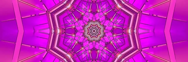 Neonowy Tunel Różowy Kalejdoskop Gwiazda VJ Loop 3:1 Triple Wide 60fps Wygaszacz