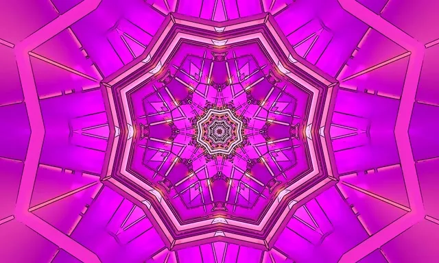 Неон Тунел Розова Ѕвезда Калејдоскоп VJ Loop 5:3 Wide 60fps Screensaver