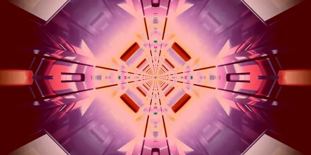 Explosión Caleidoscopio Túnel Neón VJ Loop 2:1 Univisium 60fps Salvapantallas