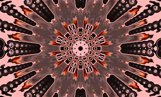 Neon Tunnel Korallen Kaleidoskop Burst Vj Loop 5:3 Wide 60fps Bildschirmschoner