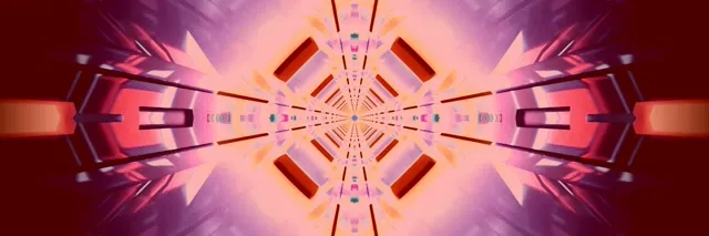 Hầm Neon Kaleidoscope Burst VJ Loop 3:1 Triple Wide 60fps Màn Hình Chờ
