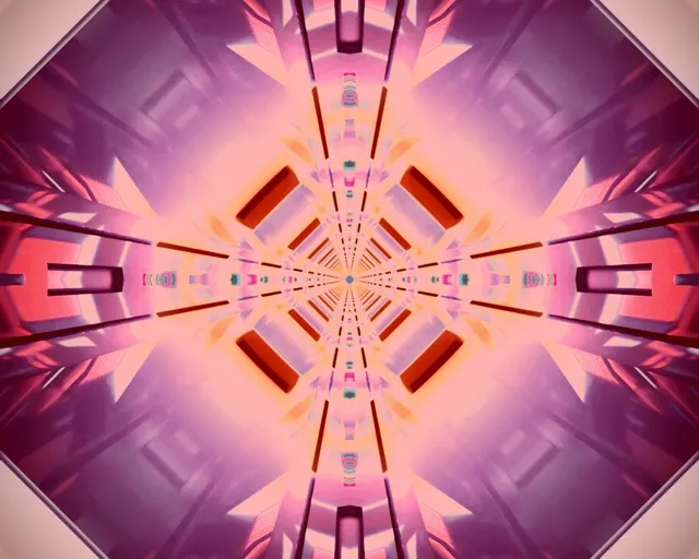 Neona Tunelis Kaleidoskopa Zvaigznes Sprādziens VJ Loop 5:4 Industrial 60fps Ekrānsaudzētājs