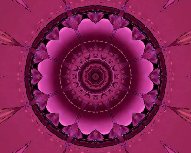 Pink Tunnel ya Neon Mandala 60fps 5:4 industrial Hifadhi ya Skrini VJLoops