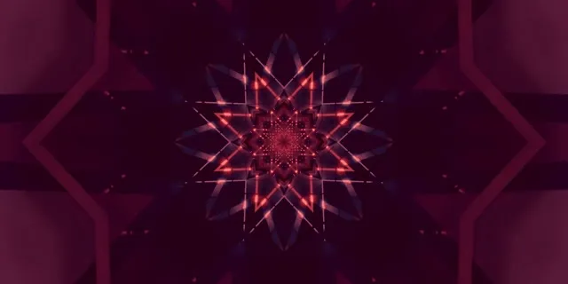 নিয়ন টানেল রেড স্টার ক্যালিডোস্কোপ VJ Loop 2:1 ইউনিভিশিয়াম 60fps স্ক্রিনসেভার