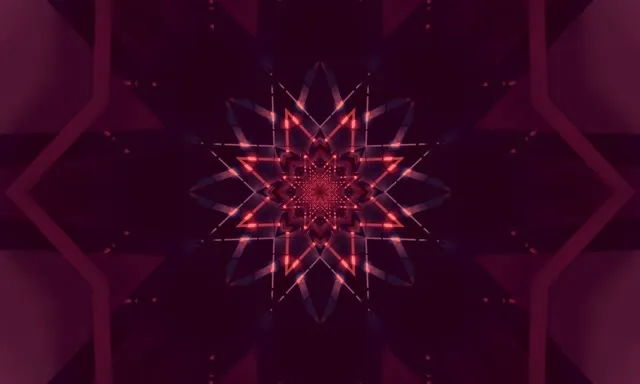 네온 터널 별 만화경 5:3 와이드 60fps 스크린세이버 VJ Loop