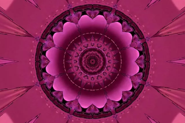 Tunnel Néon Rose Mandala Économiseur d'écran 3:2 Surface 60fps VJLoops