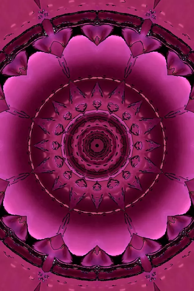 Pink Neon Tunnel Mandala Screensaver 60fps 2:3 Photo Portrait Vj Loop