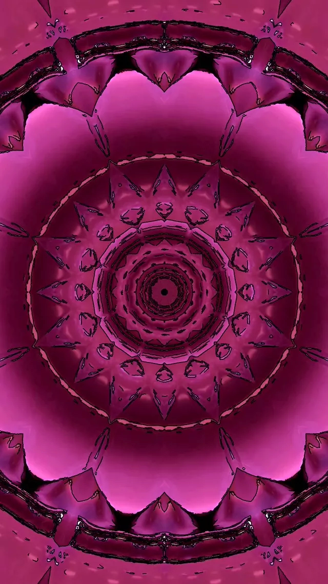 Túnel Neón Rosa Mandala Protector de Pantalla 60fps 9:16 Reels VJ Loop PC