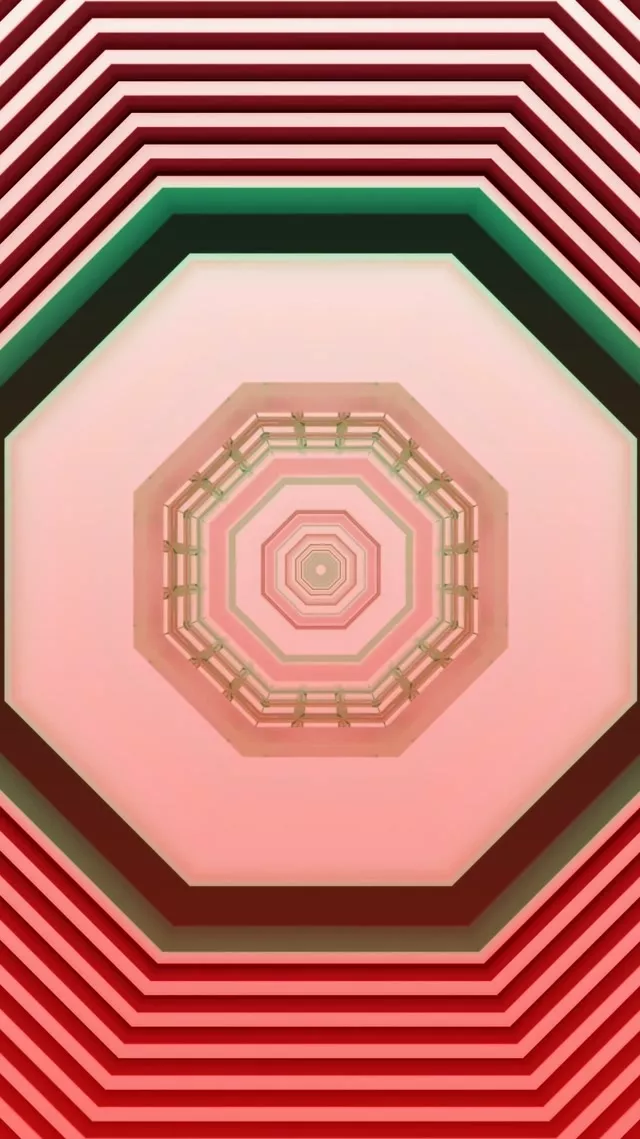 Túnel Neón Rosa Octógono Protector de Pantalla 60fps 9:16 Reels VJ Loop