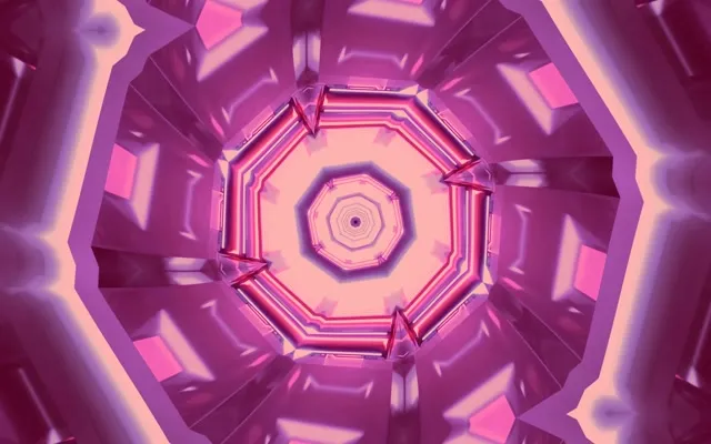 Neon Tunnel Pink Octagon Vortex VJ Loop 60fps 16:10 Macbook Screensaver