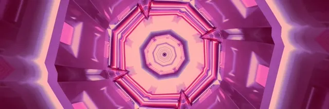 Neon Tunnel Pink Oktagon Vortex VJ Loop 3:1 Triple Wide 60fps Screensaver