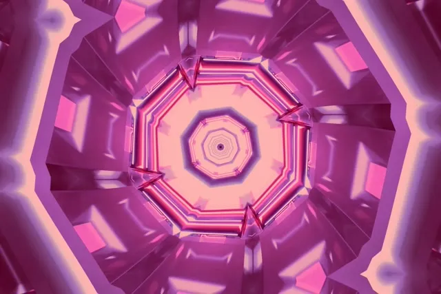 Đường hầm Neon Octagon Vortex VJ Loop 3:2 Surface 60fps Screensaver