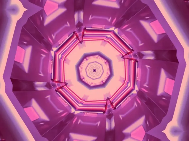Neon Tunel Osemkotni Vortex Roza Vijolična 4:3 Classic 60fps Screensaver Vj Loop