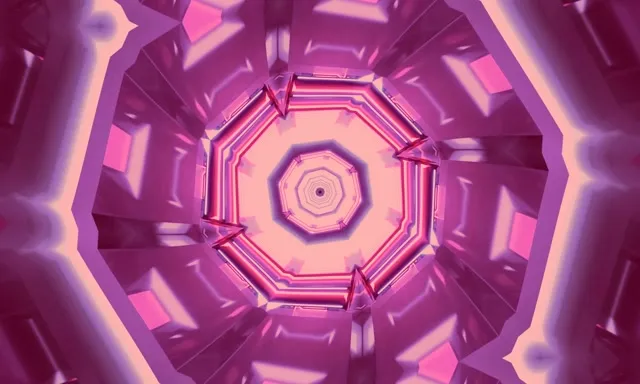Túnel Neón Rosa Octógono Vórtice VJ Loop 5:3 Ancho 60fps Protector de Pantalla