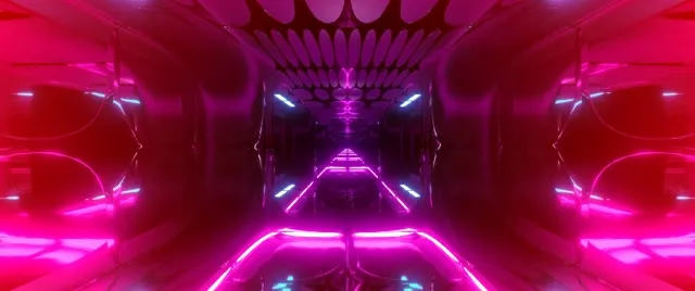 Neon Tunnel Pink Magenta Oval Grid VJ Loop 2.39:1 Cinemascope 60fps Screensaver