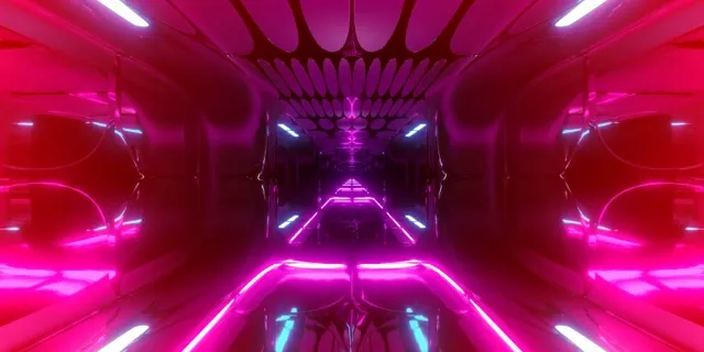 Neon Tunnel Pink Oval Grid VJ Loop 2:1 Univisium 60fps Screensaver